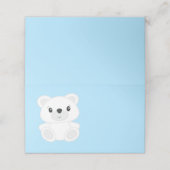 青いホッキョクグマの赤ちゃんシャワー プレイスカード (外部開封)
