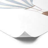 青いホットエアバルーンのベビー部屋装飾ポスター ポスター (角)