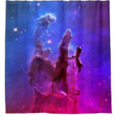 青いホットピンクの柱の創造の天写真 シャワーカーテン (正面)