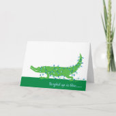 青いホリデーカードに絡まる カード (正面)