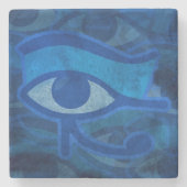 青いホルスの目 ストーンコースター (正面)