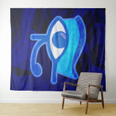 青いホルスの目 タペストリー (インサイチュ(横))