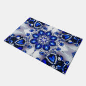 青いホワイトカラーのドアマットデザイン ドアマット (アングル)