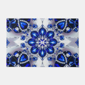 青いホワイトカラーのドアマットデザイン ドアマット (正面)