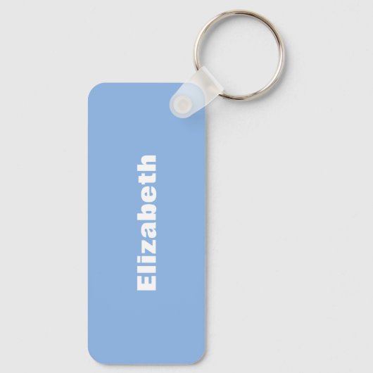 青いホワイトバレーボールチームの色の子供の名前 キーホルダー (裏面)