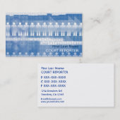 青いホワイトピープルコート記者の名刺 名刺 (正面/裏面)
