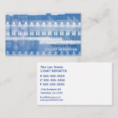 青いホワイトピープルコート記者の名刺 名刺 (正面/裏面)