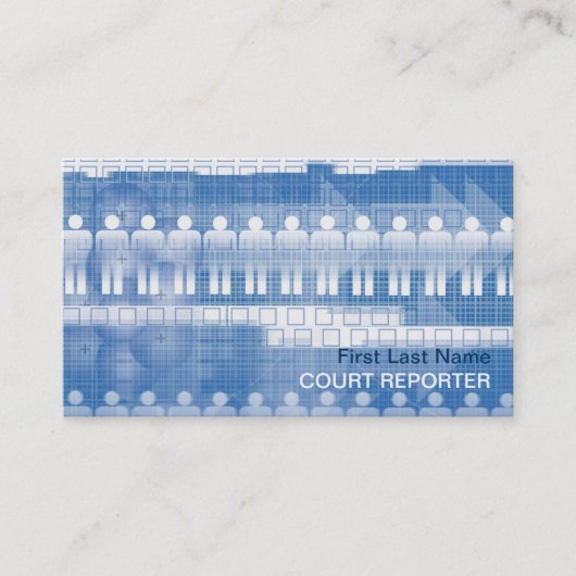 青いホワイトピープルコート記者の名刺 名刺 (正面)