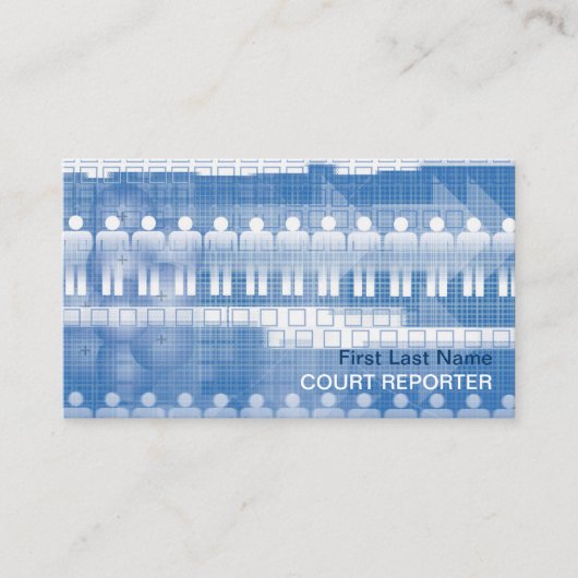 青いホワイトピープルコート記者の名刺 名刺 (正面)