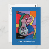 青いボトルの時間 – 時間 ポストカード (正面/裏面)