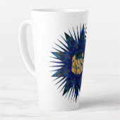 青いボホの星で呼吸しよう。 カフェラテマグ (左アングル)