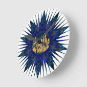 青いボホの星で呼吸しよう。 ラウンド壁時計 (傾斜)