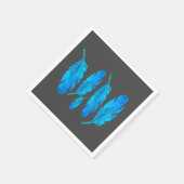 青いボホの羽は青と灰色 スタンダードカクテルナプキン (角)