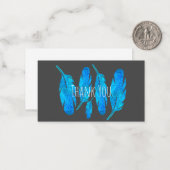 青いボホの羽は青と灰色 ノートカード (正面/裏面インサイチュ)