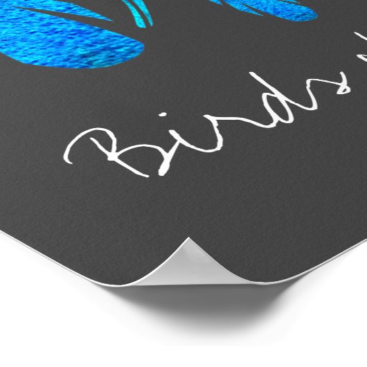 青いボホの羽は青と灰色 ポスター (角)