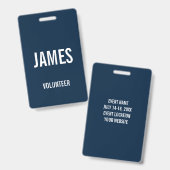 青いボランティモダンア名イベント情報バッジ バッジ (正面＆裏面)