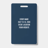 青いボランティモダンア名イベント情報バッジ バッジ (裏面)