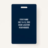 青いボランティモダンア名イベント情報バッジ バッジ (裏面)