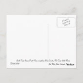 青いボンネットの分野の美しいペンキの馬 ポストカード (裏面)