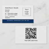 青いボーダー編集可能名刺 名刺 (正面/裏面)