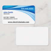 青いボーダー装飾的な名刺 名刺 (正面/裏面)