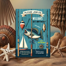 青いボートかわいい男の子フィッシュ通常1日の誕生日