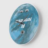 青いボーリング・ボールの時計 ラージ壁時計 (傾斜)