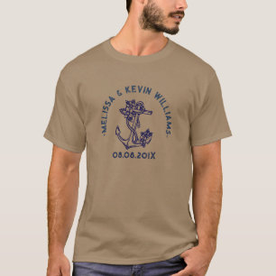 青いボ王室のートいかりフローラアクセント Tシャツ