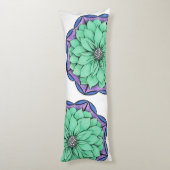 青いポインセチアのデザイン ボディピロー (裏面 (縦))