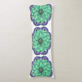 青いポインセチアのデザイン ボディピロー (正面縦)