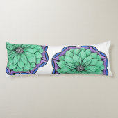 青いポインセチアのデザイン ボディピロー (裏面)