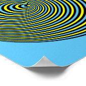 青いポスターの光学錯覚サークル ポスター (角)