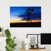 青いポスターの風車 ポスター (ホームオフィス)