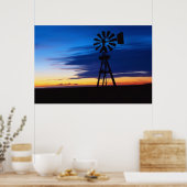 青いポスターの風車 ポスター (キッチン)