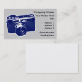 青いポップアートのカメラ 名刺 (正面/裏面)