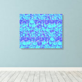 青いポップ・アートのアートバブルラップ キャンバスプリント (インサイチュ (ウッドフロア))