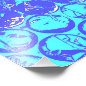 青いポップ・アートのアートバブルラップ フォトプリント            (角)