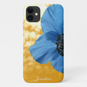 青いポピーの花の黄金の空 iPhone 11 ケース