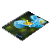 青いポピーの花スパイラルノート ノートブック (左側)