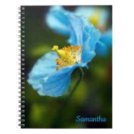 青いポピーの花スパイラルノート ノートブック