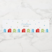 青いポプシクル赤ちゃんシャワー ペットボトルラベル (シングルラベル)