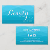 青いポリゴンの背景 名刺 (正面/裏面)