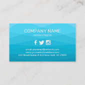 青いポリゴンの背景 名刺 (裏面)