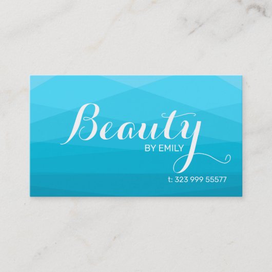 青いポリゴンの背景 名刺 (正面)