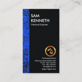 青いポリゴンストリップシンプルグレーダマスクケミカル 名刺