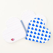 青いポルカハートオンホワイト ノートブック (内部)