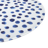青いポルカ：水色ドットシームレス。 カッティングボード (角)
