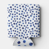青いポルカ：水色ドットシームレス。 缶クーラー (裏面)