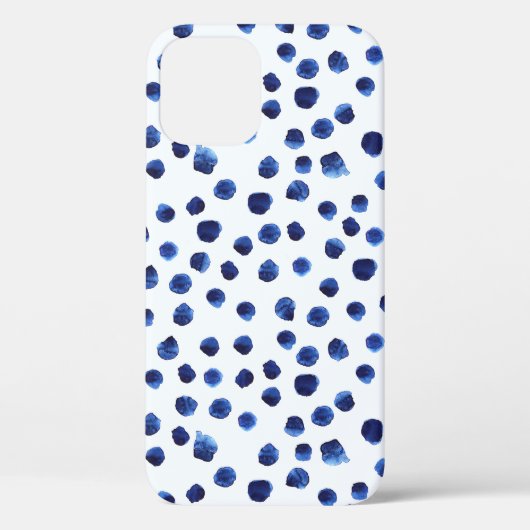 青いポルカ:水色ドットシームレス。 Case-Mate iPhoneケース (裏面)