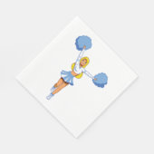 青いポンポンのチアリーダー スタンダードランチョンナプキン (角)